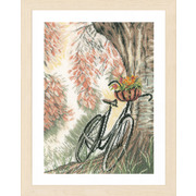 Набор для вышивания крестом LANARTE "Велосипед и цветочная корзина"