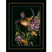 Набор для вышивания крестом LANARTE "Девушка и цветы"
