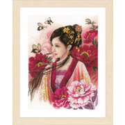 Набор для вышивания крестом LANARTE "Азиатская девушка в розовом"