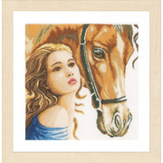 Набор для вышивания крестом LANARTE "Девушка и лошадь"