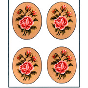 Канва с нанесенным рисунком Gobelin-L "Роза,овал", 4 картинки