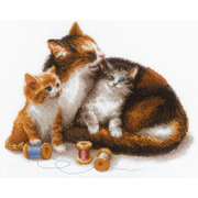 Набор для вышивания крестом Риолис "Кошка с котятами"