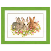 Набор для вышивания крестом Vervaco "Кролики в цветочном поле"