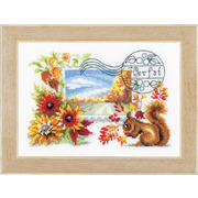 Набор для вышивания крестом Vervaco "Осенняя почтовая марка"