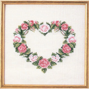 Набор для вышивания крестом Oehlenschlager "Сердце из розовых роз"