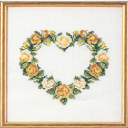 Набор для вышивания крестом Oehlenschlager "Сердце из желтых роз"