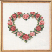 Набор для вышивания крестом Oehlenschlager "Сердце из красных роз"