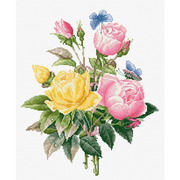 Набор для вышивания крестом Luca-S "Желтые розы и бенгальские розы"