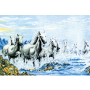 Набор для вышивания крестом Белоснежка "Табун лошадей"