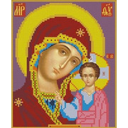 Ткань с рисунком для вышивки бисером Каролинка "Богородица Казанская"