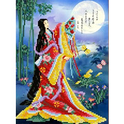 Ткань с рисунком для вышивки бисером Каролинка "Японские мотивы"