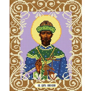 Ткань с рисунком для вышивки бисером Божья коровка "Святой Царь Николай"
