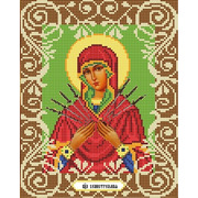 Ткань с рисунком для вышивки бисером Божья коровка "Богородица Семистрельная"