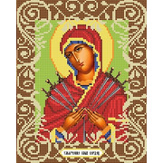 Ткань с рисунком для вышивки бисером Божья коровка "Богородица Умягчение Злых Сердец"