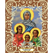 Ткань с рисунком для вышивки бисером Божья коровка "Святые Вера, Надежда, Любовь и Мать их София"