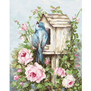 Набор для вышивания крестом Luca-S "Птичий дом и розы"
