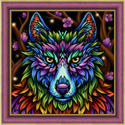 Набор для выкладывания мозаики Алмазная живопись "Радужный волк"