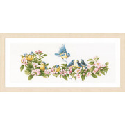 Набор для вышивания крестом LANARTE "Синие птички и цветы"