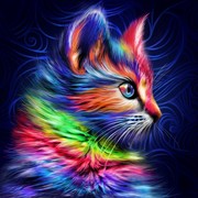 Набор для выкладывания мозаики Алмазная живопись "Разноцветный котенок"