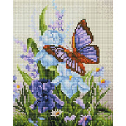 Набор для выкладывания мозаики Белоснежка "Бабочка на ирисах"