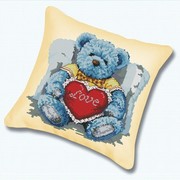 Набор для вышивания крестом Белоснежка подушки "Медвежонок с сердцем"