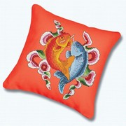 Набор для вышивания крестом Белоснежка подушки "Цветные рыбы"