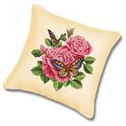 Набор для вышивания крестом Белоснежка подушки "Бабочки и розы"