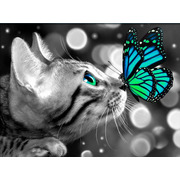Набор для выкладывания мозаики Алмазная живопись "Бенгал и бабочка"
