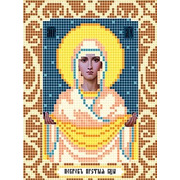 Ткань с рисунком для вышивки бисером Божья коровка "Богородица Покрова"