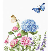 Набор для вышивания крестом Luca-S "Летние цветы и бабочки"
