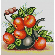 Ткань с рисунком для вышивки бисером Конёк "Яблочный чайник"