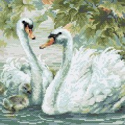 Набор для выкладывания мозаики Риолис "Белые лебеди"