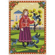 Набор для вышивания крестом Nitex "Девочка и голуби"