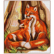 Набор для вышивания крестом Nitex "Огненные лисы"