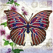 Ткань с рисунком для вышивки бисером Конёк "Бабочка 9"