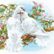 Набор для вышивания крестом Риолис "Белые голуби"
