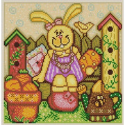 Ткань с рисунком для вышивки бисером Конёк "Пасхальный кролик 1"