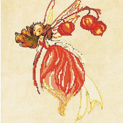 Ткань с рисунком для вышивки бисером Божья коровка "Физалис"