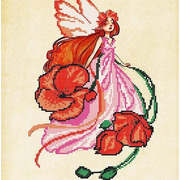 Ткань с рисунком для вышивки бисером Божья коровка "Маковка"