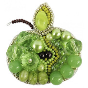 Аксессуары Crystal Art Набор для изготовления броши "Зелёное яблоко"