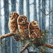Набор для вышивания крестом Letistitch "Owls family"