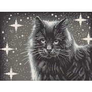 Канва с нанесенным рисунком Конёк "Черный кот"