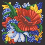 Канва с нанесенным рисунком Конёк "Цветы"