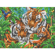 Канва с нанесенным рисунком Конёк "Тигры"