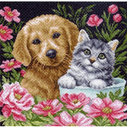 Набор для вышивания крестом Матрёнин посад "Котики и собачки"