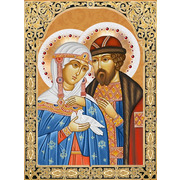 Набор для выкладывания мозаики Алмазная живопись "Икона Святые Петр и Феврония"