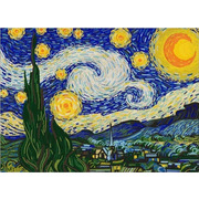 Ткань с рисунком для вышивки бисером Конёк "Звездная ночь (Ван Гог)"