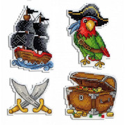 Набор для вышивания крестом Жар-птица (от МП-Студии) "Под пиратскими парусами. Магниты"