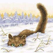 Набор для выкладывания мозаики Brilliart (от МП Студии) "Кот в снегу"