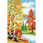 Канва с нанесенным рисунком М.П. Студия "Осенний лес"